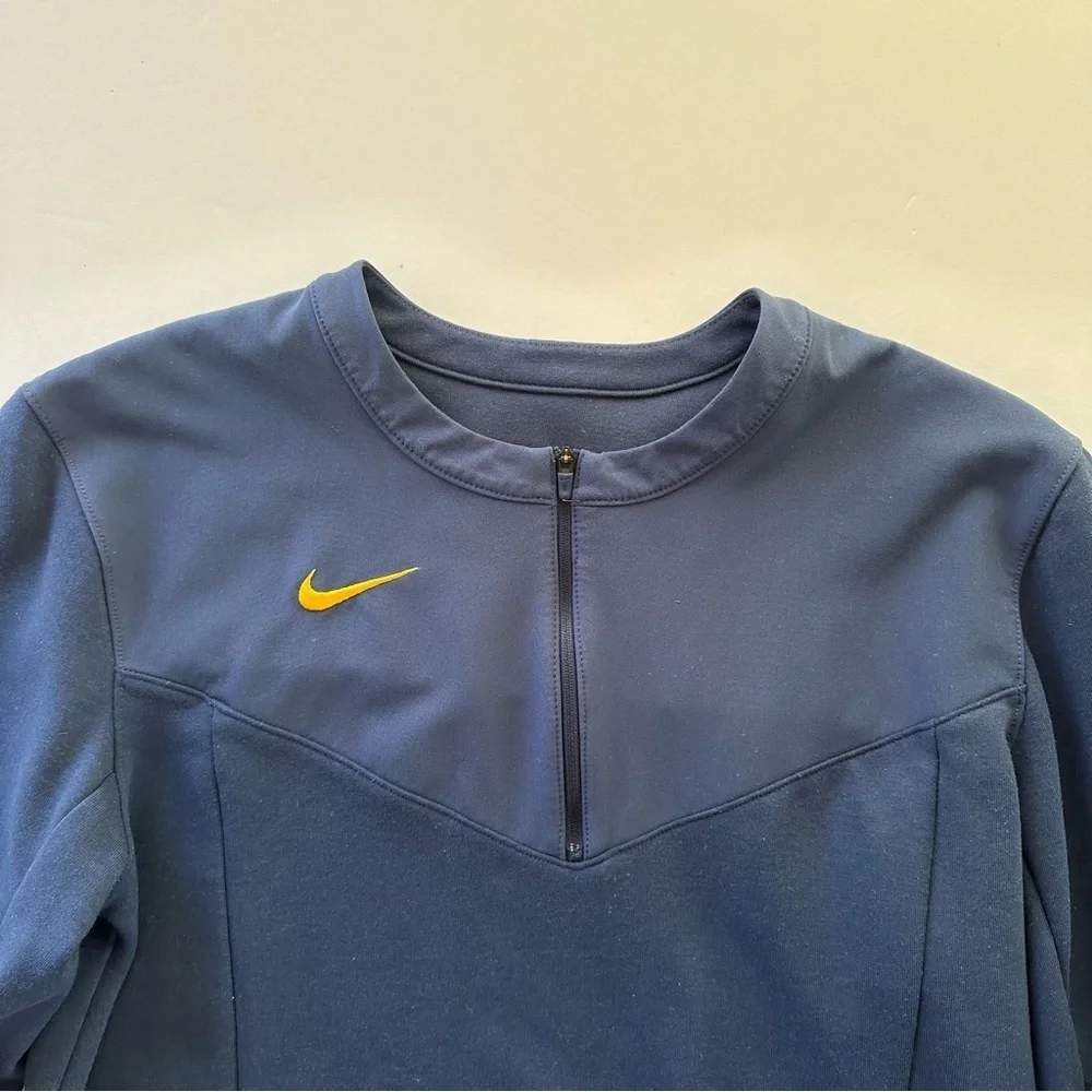 Nike Mens Dri Fit Half Zip Football UV Top Pullover Navy Blue Small
